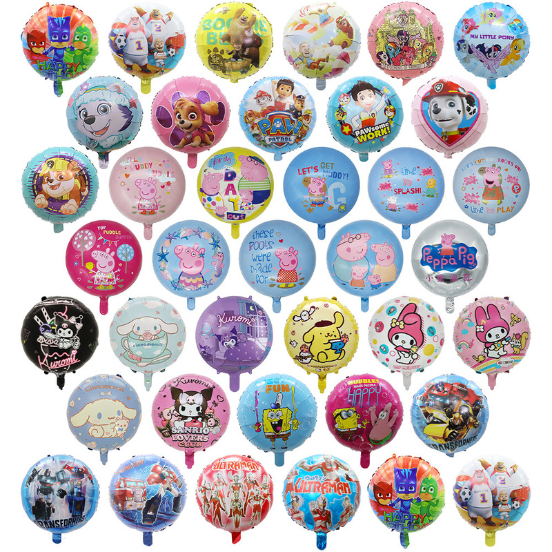 18 Inch Cartoon Ball Children's Day Decoration Stall Night Market Toys Aluminum Film Balloon Festival Supplies Anime Characters