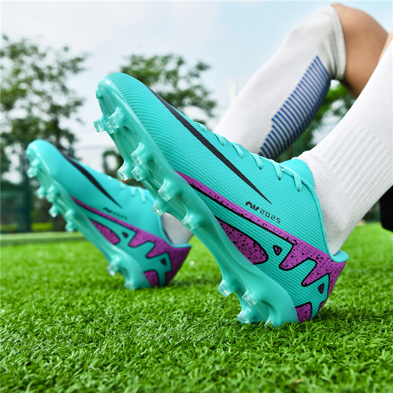 Zapatos de fútbol altos y bajos para hombres y mujeres tf clavos rotos ag clavos largos estudiantes de primaria y secundaria niños niños entrenamiento de competencia de césped artificial