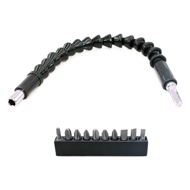 Destornillador eléctrico Dispositivo de esquina negro varilla de extensión de eje flexible universal taladro eléctrico herramienta de torneado destornillador multifunción cabeza torneado lote