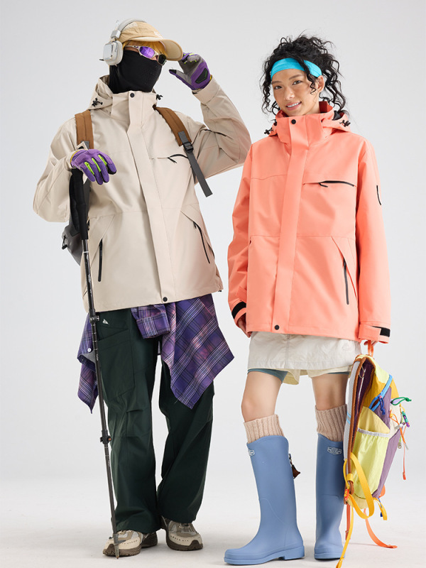 骆陀户外冲锋衣男三合一女抓绒两件套户外进藏旅行外套登山服冬|undefined