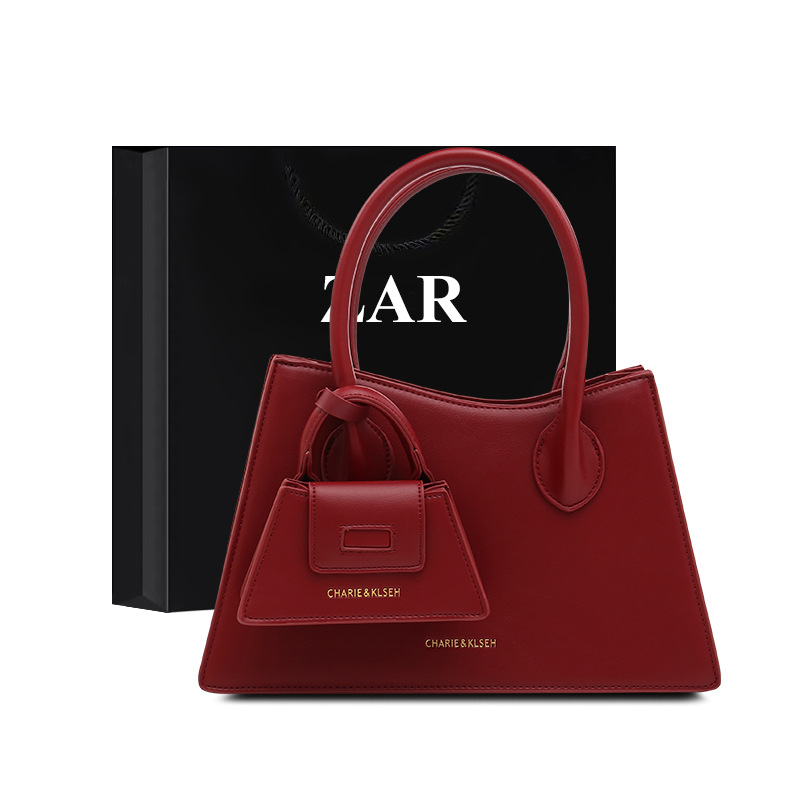 Bolso de Novia Rojo 2025, Nuevo Bolso de Moda de Lujo Ligero para Mujer, Bolso de Mano de Alta Gama, Bolso Cruzado para Novia