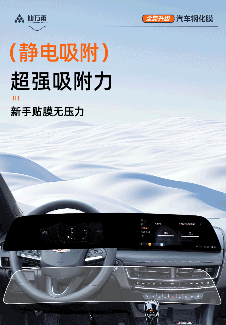 Suitable for 25 Models of Cadillac Xt5 Central Control Screen Tempered Film Navigation Ct5Ct6Xt4 Car Accessories Lyriq