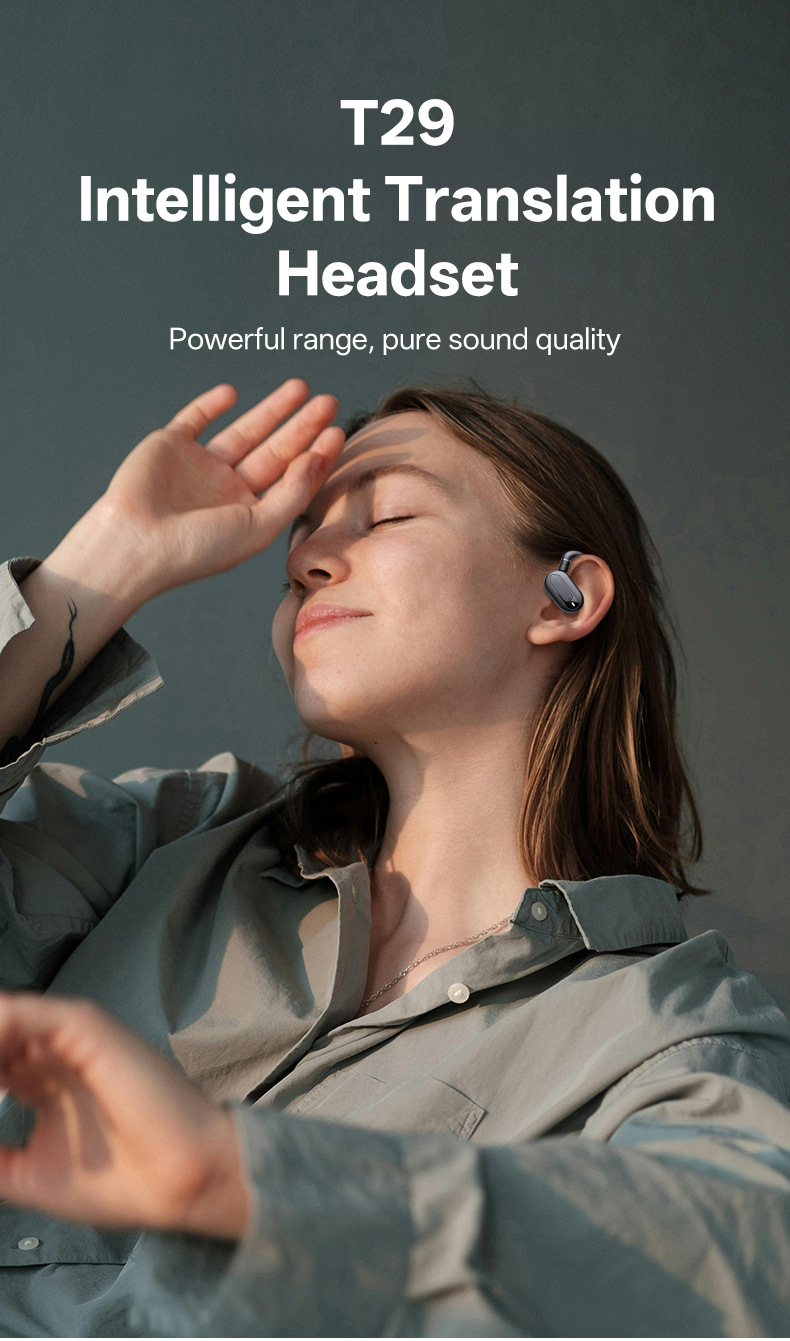 智能同声翻译耳机多合一耳机翻译机挂耳式跨APP语音打字翻译器