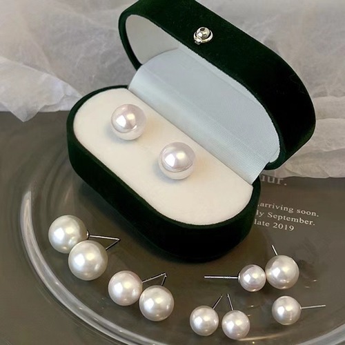 Korean Fever Same Style Pearl Earring Female Silver Needle Shi Family High-end Light Luxury Ear Clip Big Retro Earrings Earring 