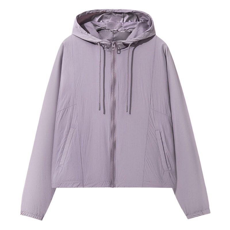 Chaqueta de Protección Solar con Capucha para Mujer Nailon Protección UPF50+ Cortavientos para Exterior