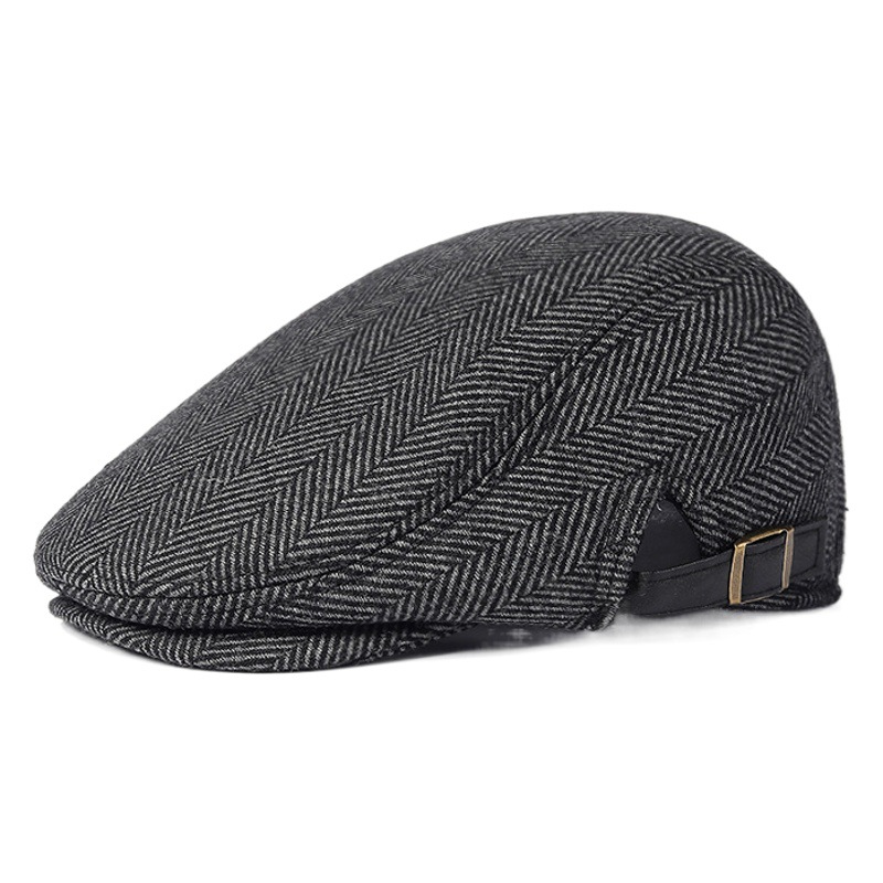 Boina de espiga gorra de mediana edad y ancianos Otoño e Invierno engrosada sombrero delantero sombrero viejo sombrero de los hombres