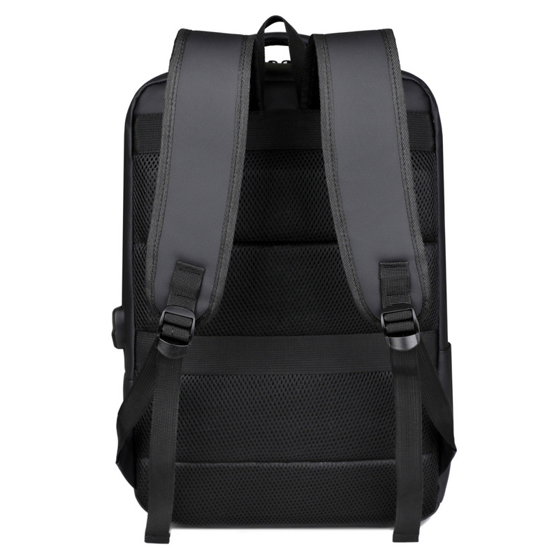 Comercio exterior al por mayor 2024 nueva mochila USB para hombres de negocios de película de cuero simple y versátil mochila para computadora de gran capacidad