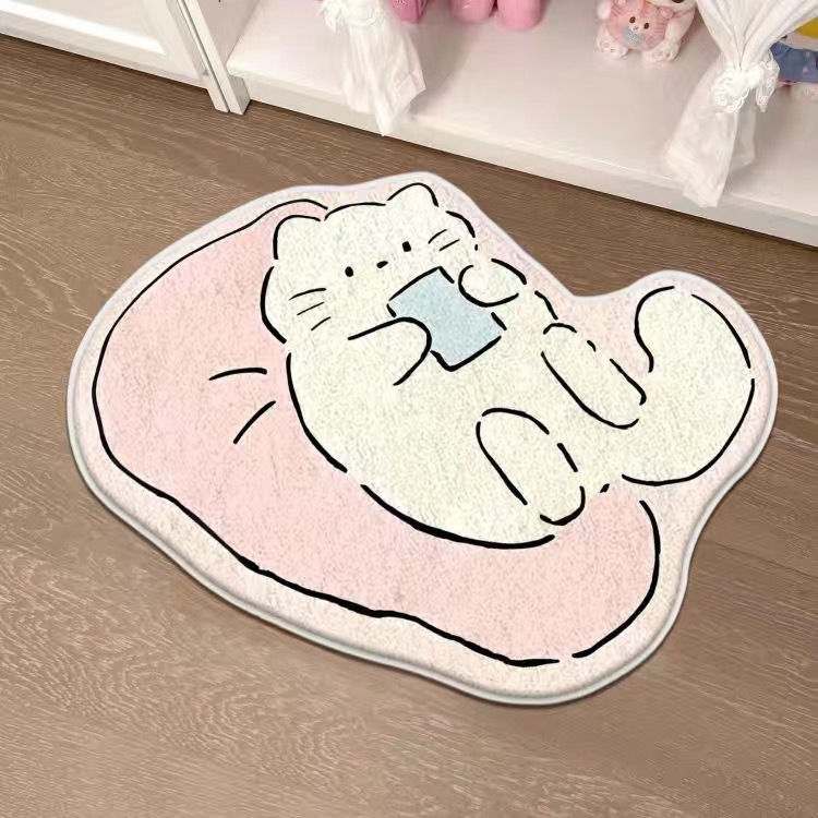 귀여운 강아지 바닥 매트, 침실 만화 침대 옆 발 매트, 얼룩 방지 및 관리가 쉬운 욕실 문 흡수성 바닥 매트, 도어 매트