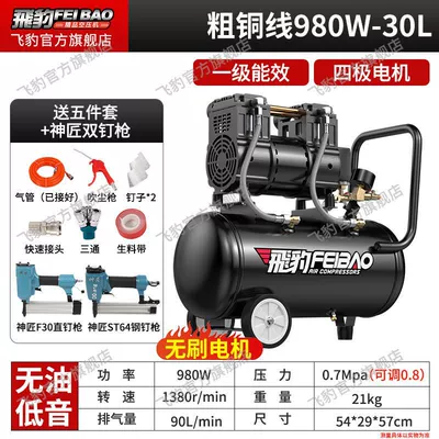 Air Pump Air Compressor Woodworking – Hava kompressorları - thick-copper-wire-980w-30-liters-double-nail-gun