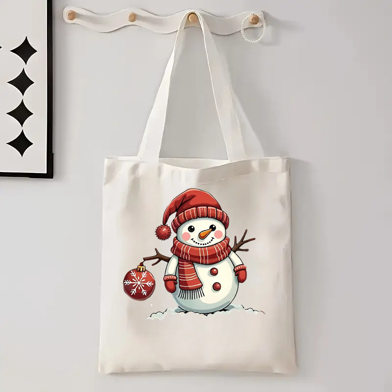 Cross-Border Men and Women Christmas New Year Canvas Bag Student Portable Storage Handbag Shopping Travel Shoulder Bag Cross-Border Men and Women Christmas New Year Canvas Bag Student Portable Storage Handbag Shopping Travel Shoulder Bag