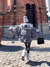 小众设计考拉玩偶帽子羽绒服外套女2025冬季小个子宽松保暖面包服