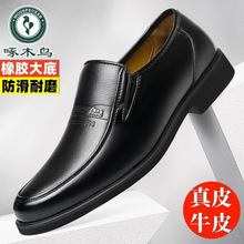 Fe啄木鸟男鞋真皮新款男士高档商务休闲皮鞋透气软底套脚耐磨爸爸