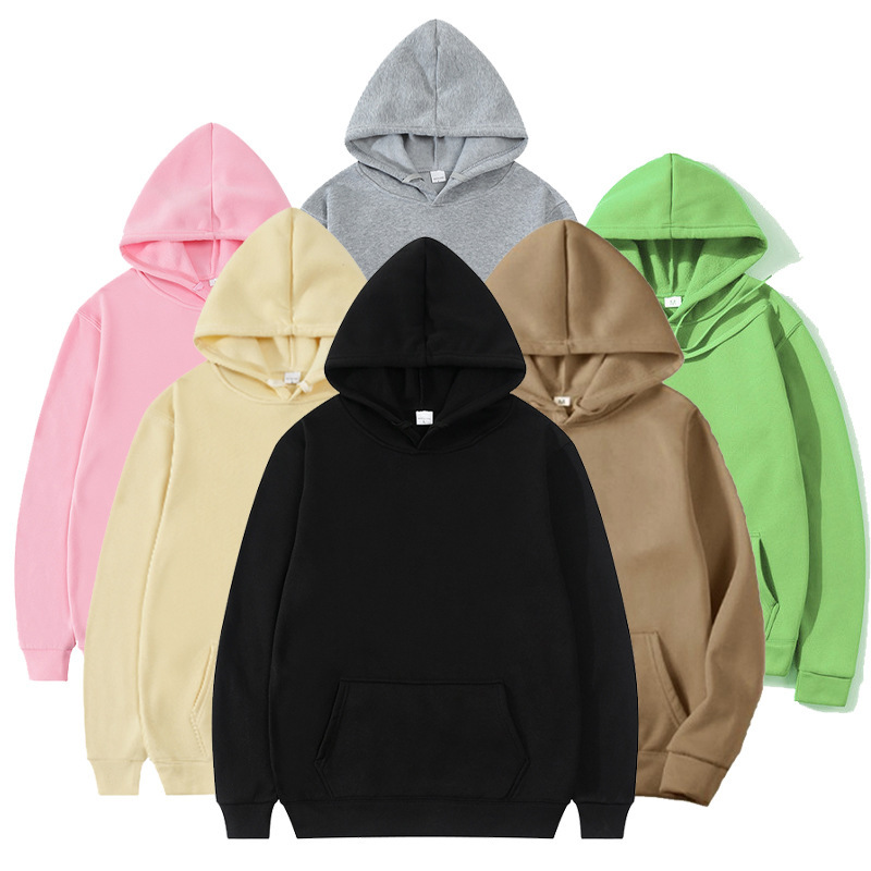 Blank Sweater Ding Zi Men's and Women's Solid Color Sweater Printed Hoodie European Size Loose Casual Hoodie Sweatshirt