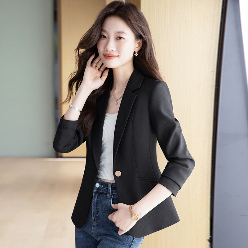 粉色西装女2025新款时尚长袖小西装高级感显瘦休闲西服职业正装|undefined