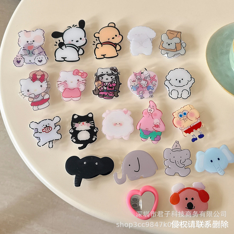 Girls Ins Style Cute Airbag Bracket Retractable Adhesive Lazy Desktop Creative Phone Case Support Cover