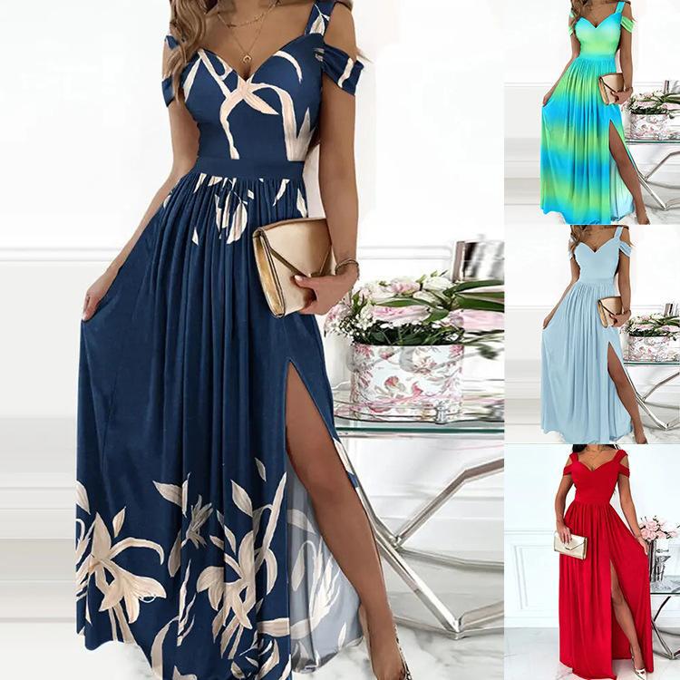 H3966 AliExpress Amazon nuevo accesorios de boda transfronterizos impresos de mujer cuello abierto