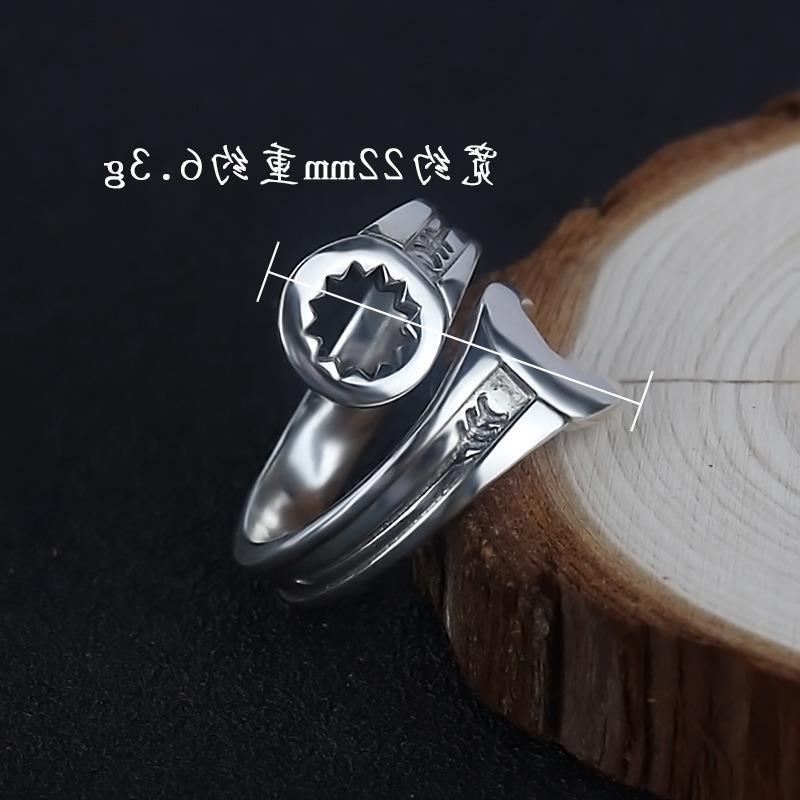 Anello uomo argento s925 stile thai vintage chiave inglese_voghion.com