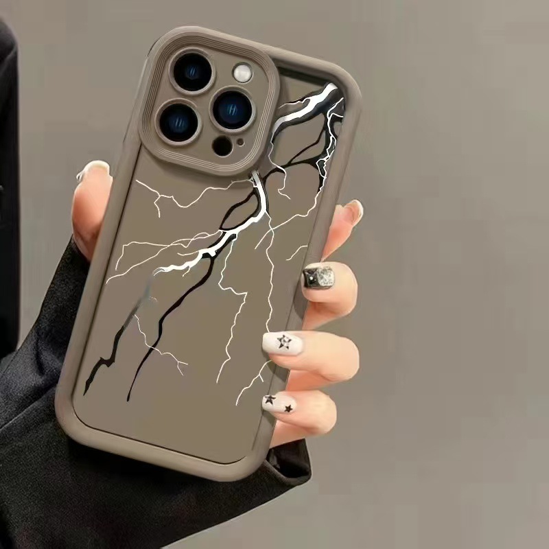 Creativo relámpago en blanco y negro para iphone16pro funda para teléfono móvil Apple 15/14/13promax nuevo 12x11