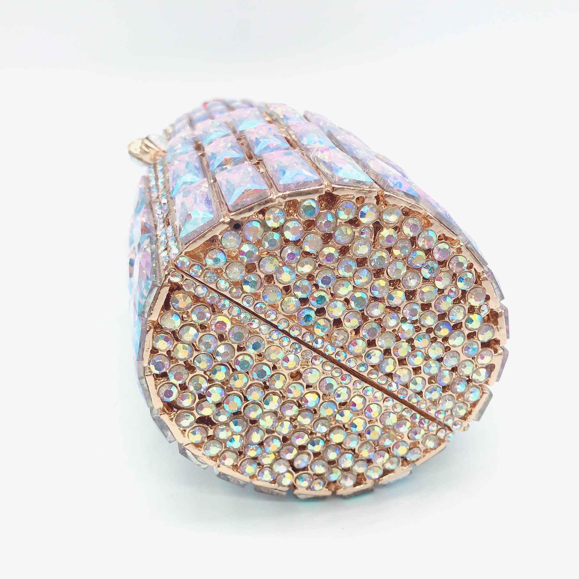Crystal clutch transfronterizo nuevo lápiz labial bolso de cena de diamantes Europa y América banquete lleno de diamantes bolso de mano de mujer