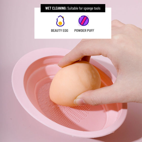 Makeup Brush Cleaning Artifact Washing Brush Bowl Powder Puff Air Cushion Beauty Makeup Tool Cleaner Washing and Drying Integrated Three-piece Set