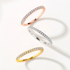 Thin starry sky, zirconium, ring with stone, jewelry, three colors, on index finger, simple and elegant design