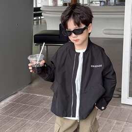 2023秋冬新款童装男童洋气夹克中大儿童男孩洋气时髦潮酷上衣外套