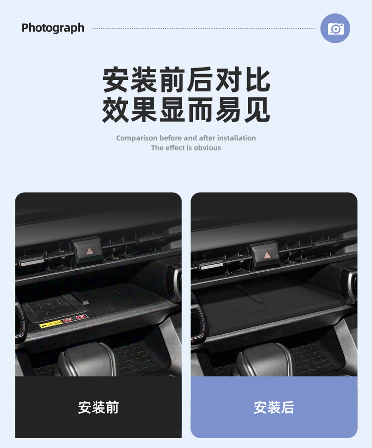 Suitable for 26 Models of Rav4 Wireless Charging Silicone Anti-Slip Mat, Wilanda Center Console Protection Car Accessories Modification