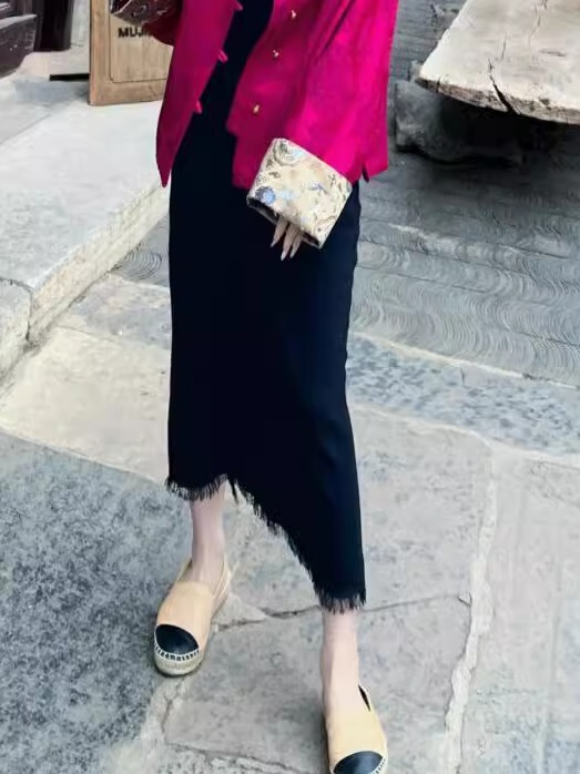 新中式国风玫红色外套女秋季大码胖气质高级感好看盘扣开衫上衣|undefined