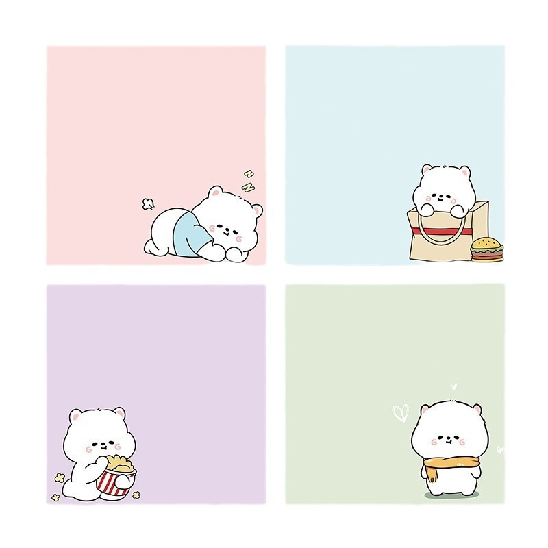 Notas adhesivas de dibujos animados para estudiantes de aspecto alto con etiquetas adhesivas de índice ins, pegatinas de notas pequeñas, blocs de notas adhesivas