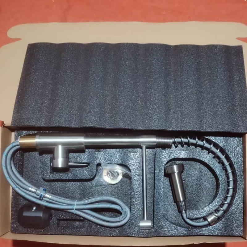 Grifo Extraíble para Fregadero de Cocina de Acero Inoxidable Giratorio Agua Fría y Caliente