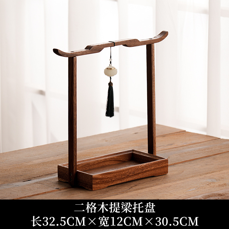 Plato de frutos secos de viga de elevación de nogal sudamericano Bocadillos Mesa de café de nueces Plato de punto Caja de almacenamiento para el hogar del comerciante Bandeja de servicio de dim sum