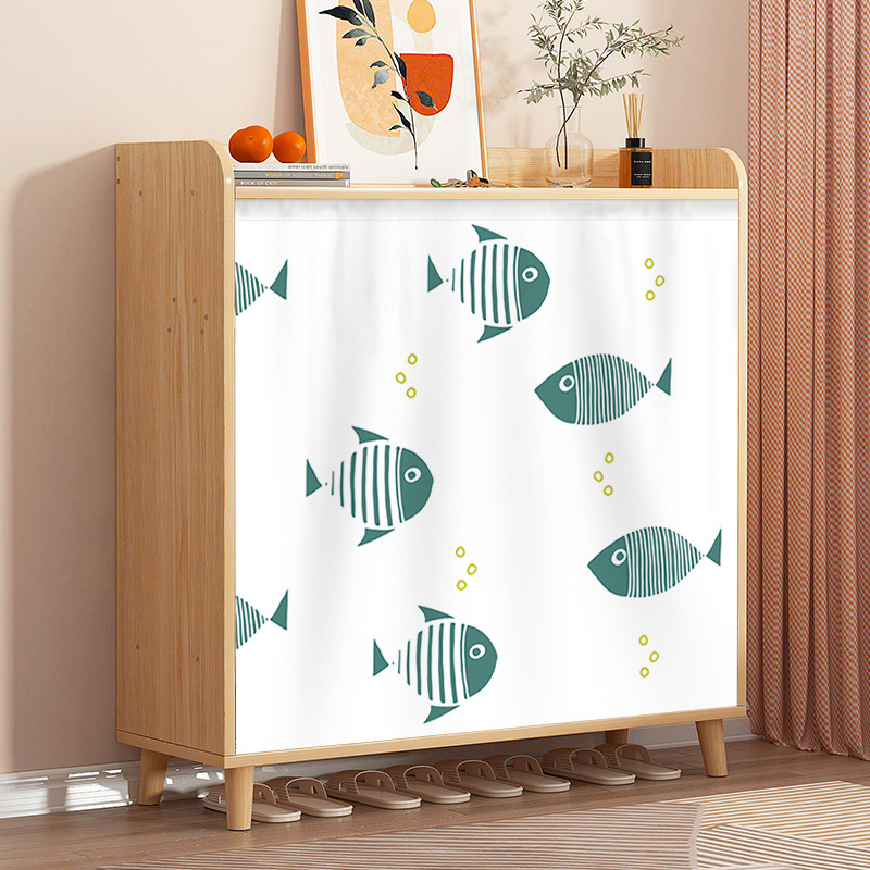 Cortina de cubierta impermeable cortina de gabinete que cubre cortina de tela cortina de gabinete de mesa misceláneas cortina de la puerta de la cocina a prueba de polvo que cubre feo velcro