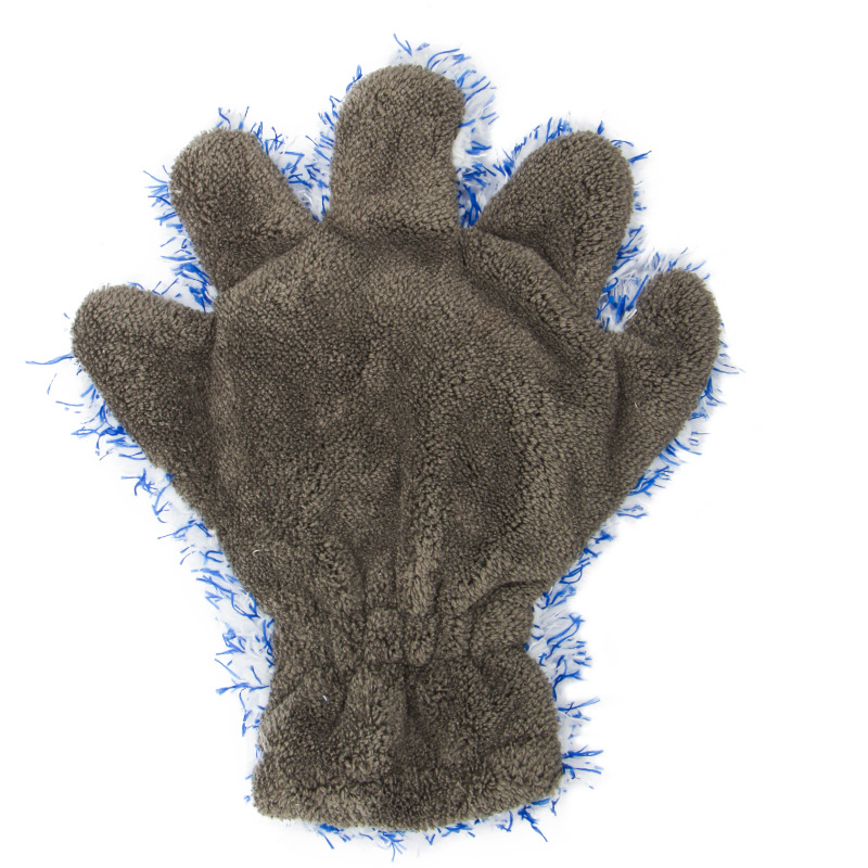 廠家定制長毛絨五指熊掌手套 超細纖維車用清潔手套