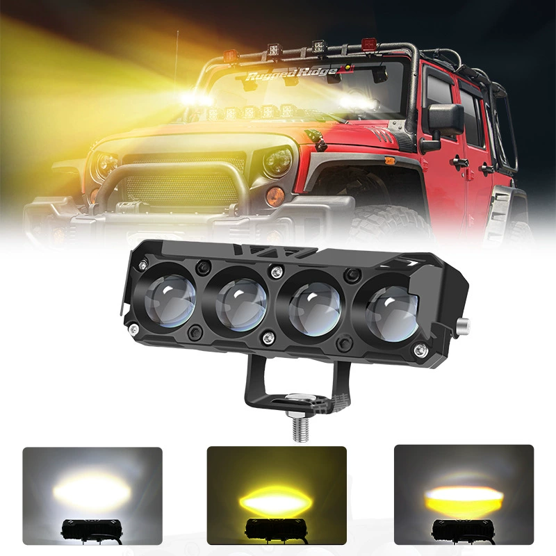 4 глаз мотоцикл прожекторы светодиодные фары белый желтый дальний ближний свет внешний электрический мотоцикл передний прожекторы фары