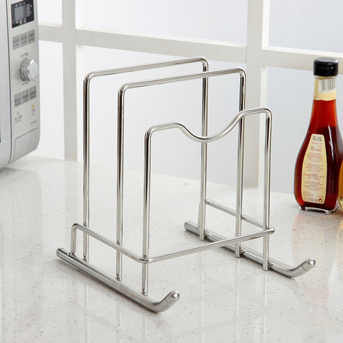 Kitchen desktop punch-free pot lid rack household stainless steel chopping board rack sled kitchen knife storage organizer rack knife rack