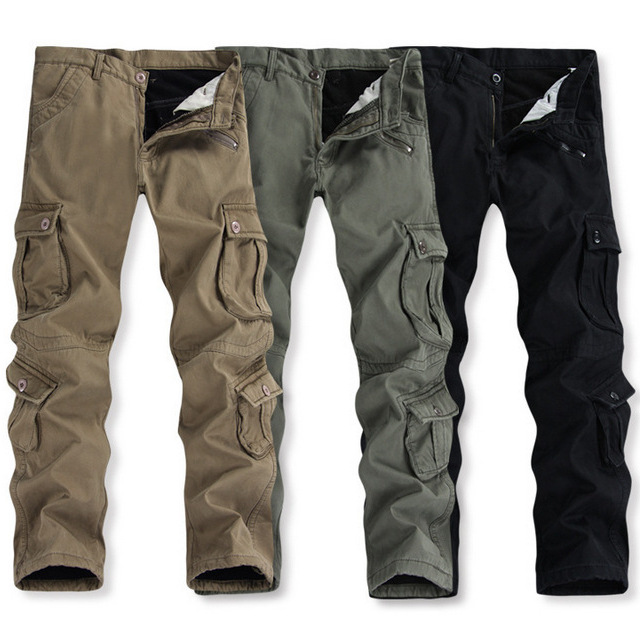 速卖通ebay欧美热卖 多口袋加绒工装裤迷彩裤保暖长裤 冬装棉裤