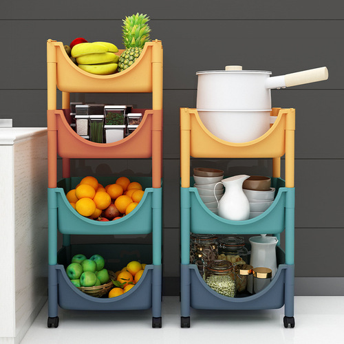 Kitchen vegetable rack floor-standing multi-layer fruit and vegetable basket household plastic storage vegetable rack toy storage rack