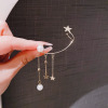 Chain from pearl, fashionable universal earrings, 2023 collection, Japanese and Korean