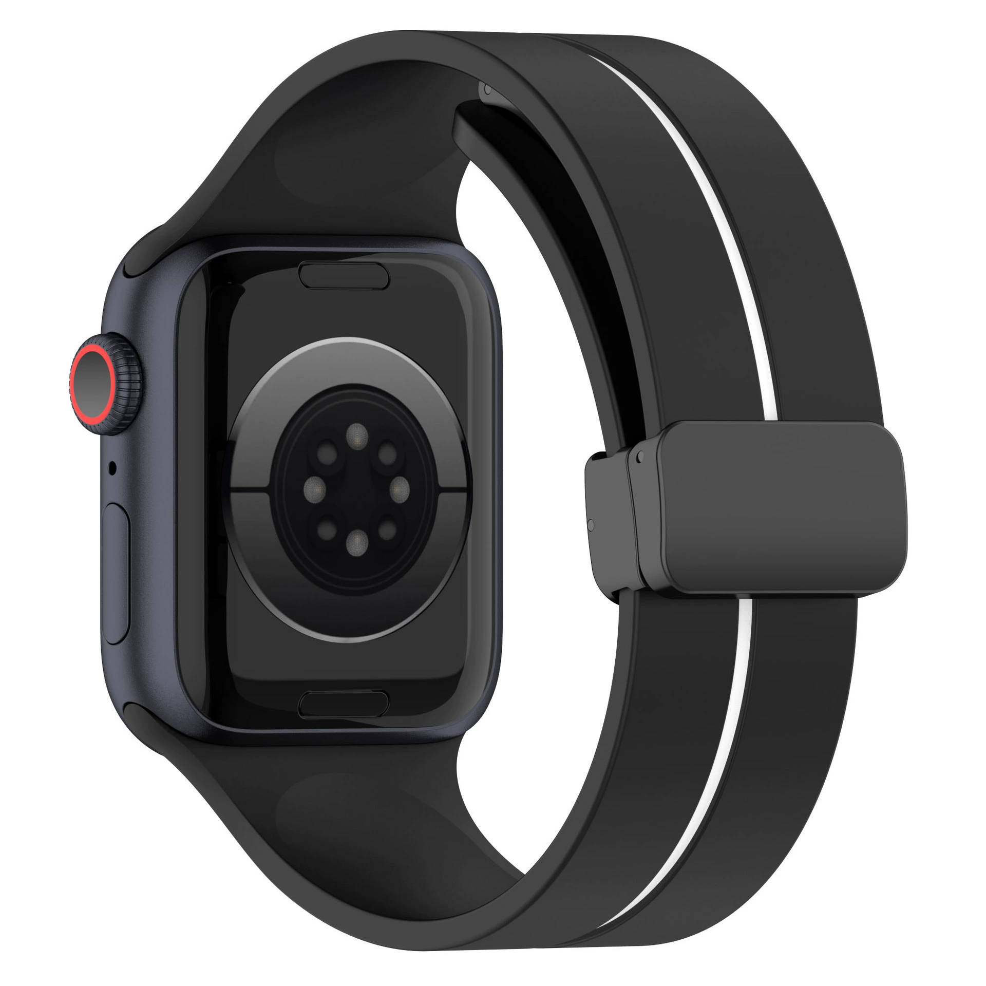 Применение Apple Watch iWatch876SE силиконовый магнитный ремешок Apple Watch однотонный складной браслет