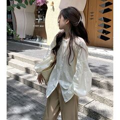 秋季2025年新款复古法式衬衣上衣女装设计感小众别致蕾丝衬衫慵懒