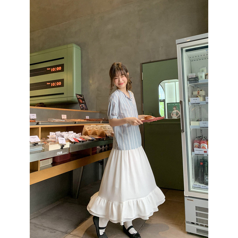 Half-Button Front Shirt with Pom-Pom Straps, Short-Sleeved Shirt for Women, New Summer Style, Niche Loose-Fitting Pure Cotton Top Half-Button Front Shirt with Pom-Pom Straps, Short-Sleeved Shirt for Women, New Summer Style, Niche Loose-Fitting Pure Cotton Top
