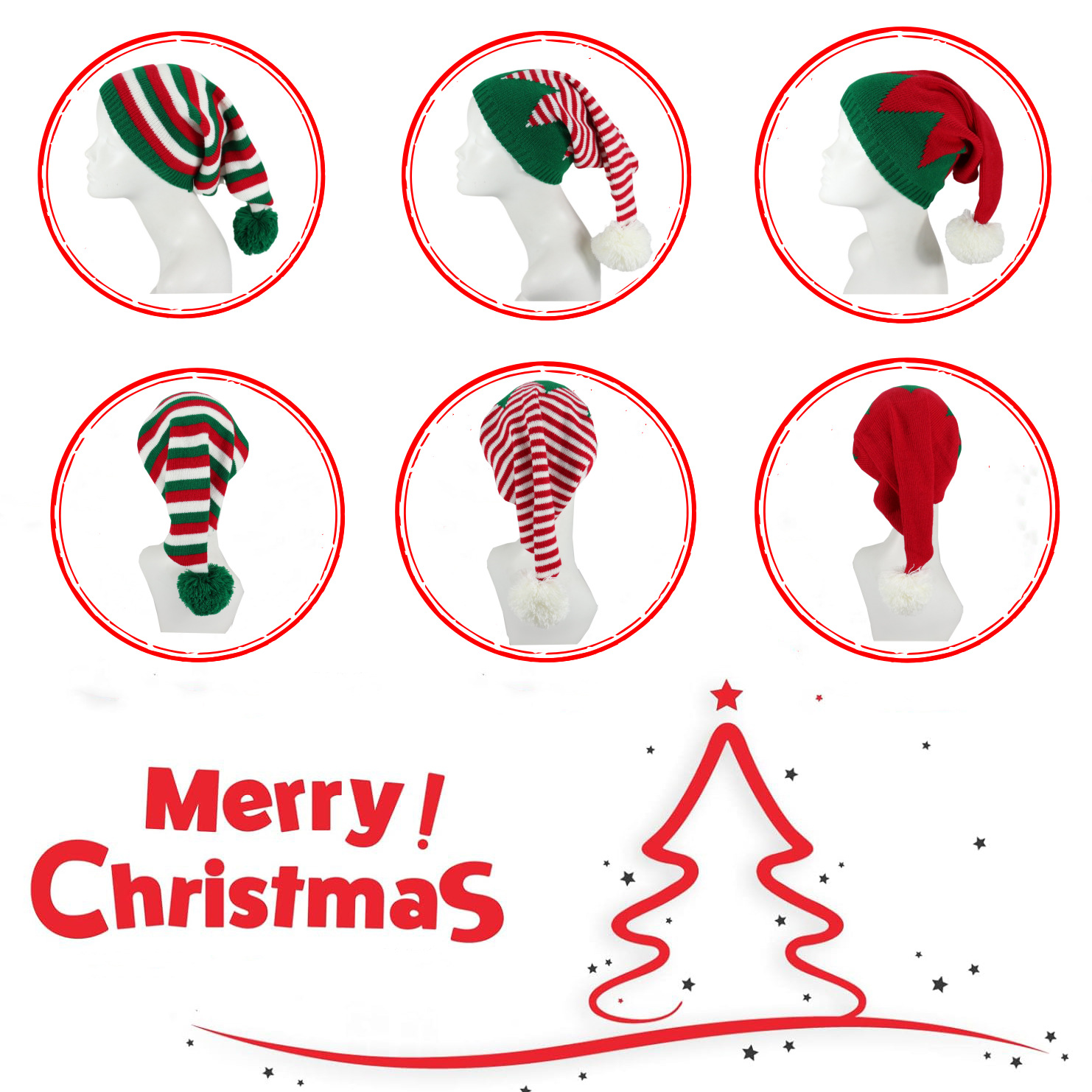 Nuovo cappello di Natale lavorato a maglia cappello invernale per adulti cappello decorativo festivo per adulti produttori vendita diretta_voghion.com