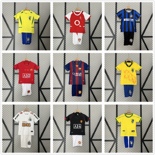 Retro Nostalgic Football Jersey Brazil Barcelona Santos Man L Royal m Ac Short-Sleeved Children's Suit Jersey
