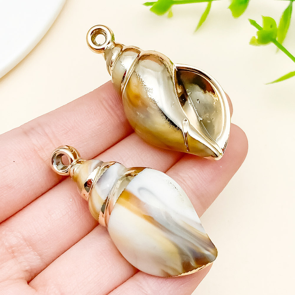 15 galvanizado láser marino oro acrílico imita concha colgante diy hecha a mano collar joyas accesorios image 16