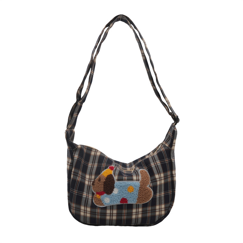 Bolsa de lona a cuadros bolso de mujer 2024 nuevo estilo estilo estilo de moda coreano estilo académico bolso especial bolso de mochila casual de gran capacidad