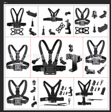 gopro hero 12/11/10运动相机 配件5件套胸带J型座手机夹直播套装