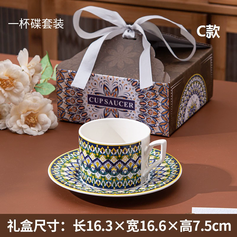 Керамический набор кофе (VIS Ceramics) чашка и блюдце 250 мл — подарочная коробка, несколько дизайнов