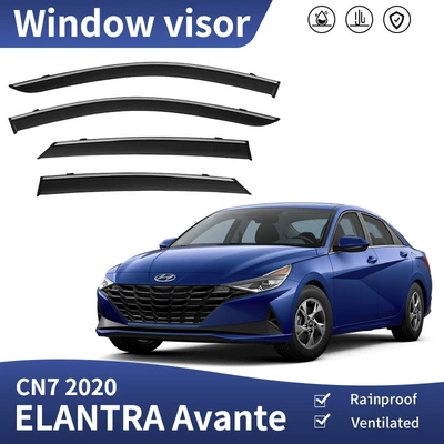 Yuedong, Langdong, Lingdong, Rain, Rain shield - standard-packing-without-logo-elantra-elantra-three-compartment-mk7-cn7-2020-pc-silver-bright-window-rain