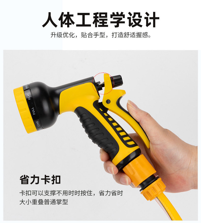 Garden Water Gun Nozzle Connects to Faucet for Home Use, Balcony Watering Hose, Soft Hose for Washing, Multifunctional Car Wash Water Gun