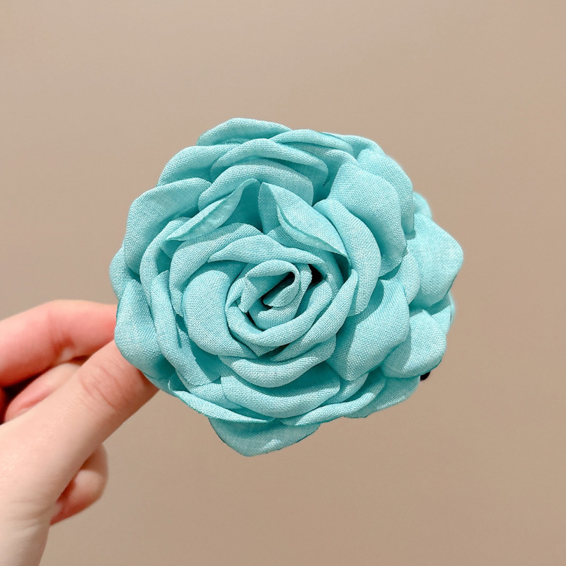 Camellia clip de cabello de tiburón clip de cabello de cabello de mujer detrás de la cabeza pequeña clip de cabello nuevo estilo chino de alta calidad clip de cabello de flores